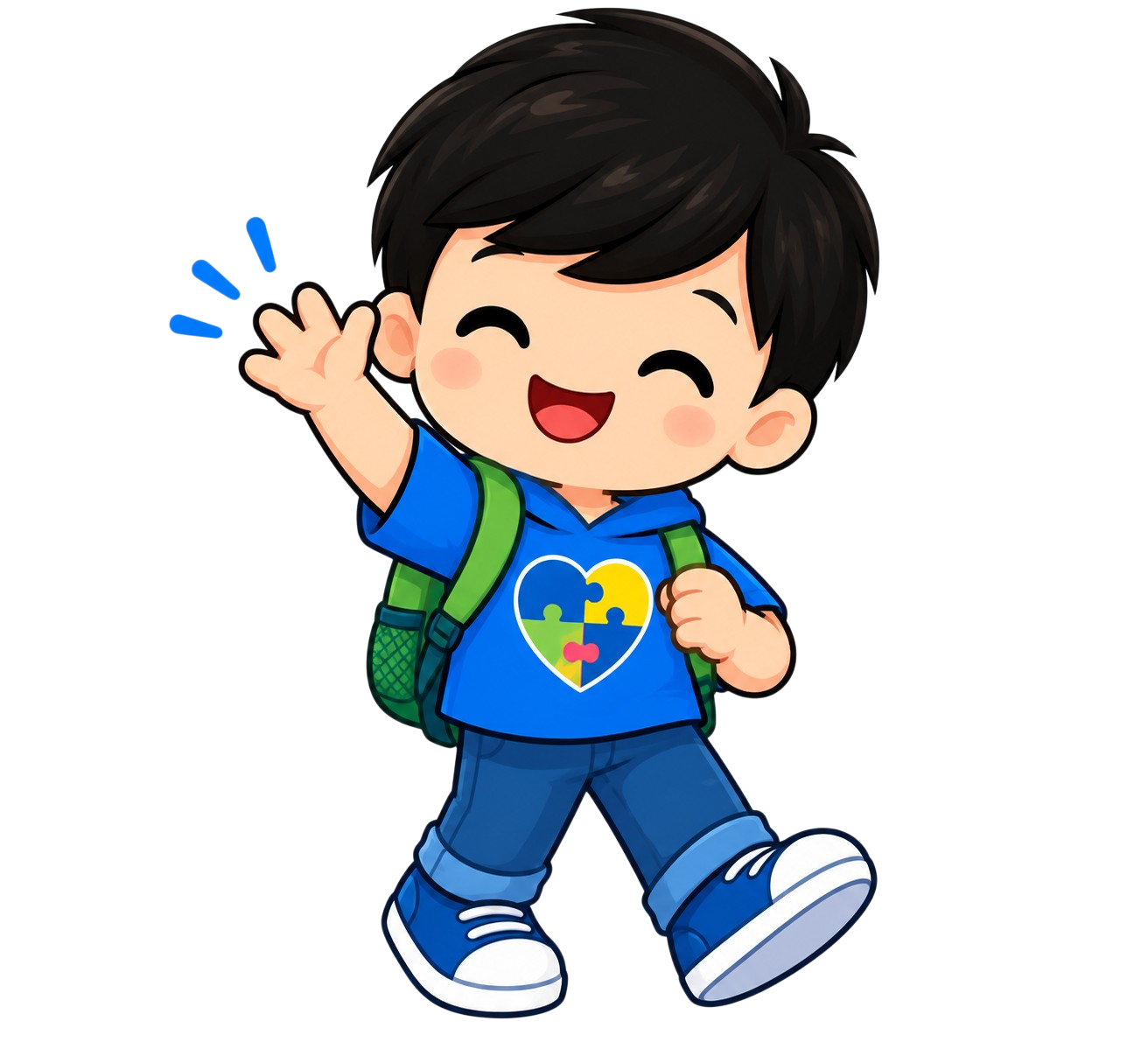 Ilustración de niño saludando